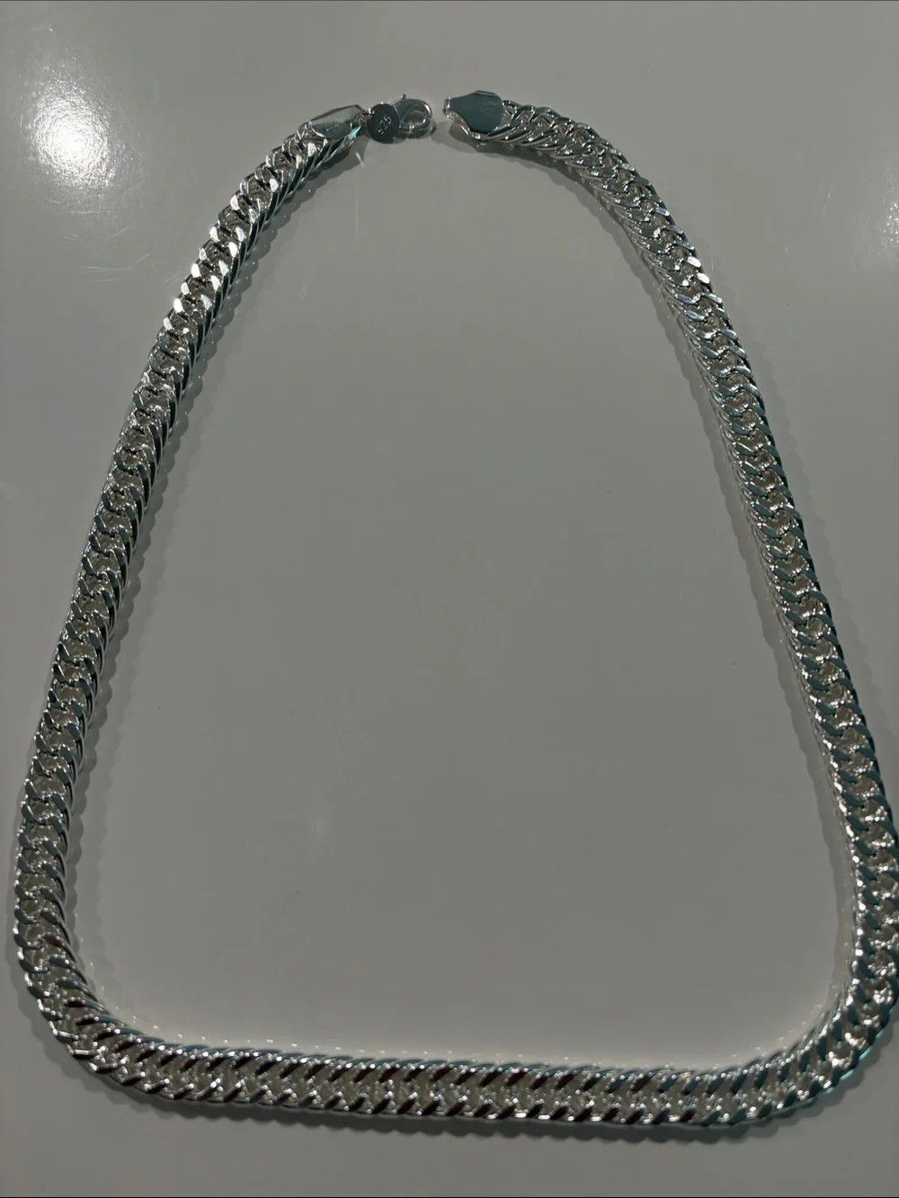925 Sterling Silver 24” Chunky Link Chain Necklace Lobster Clasp